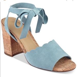 Marc Fisher Piya Lace-Up Cork Block-Heel Sandal